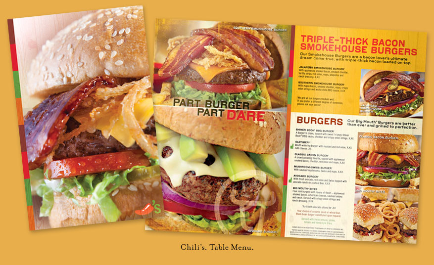 chilis table menu