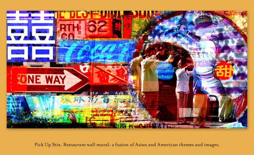 pick up stix wall mural
