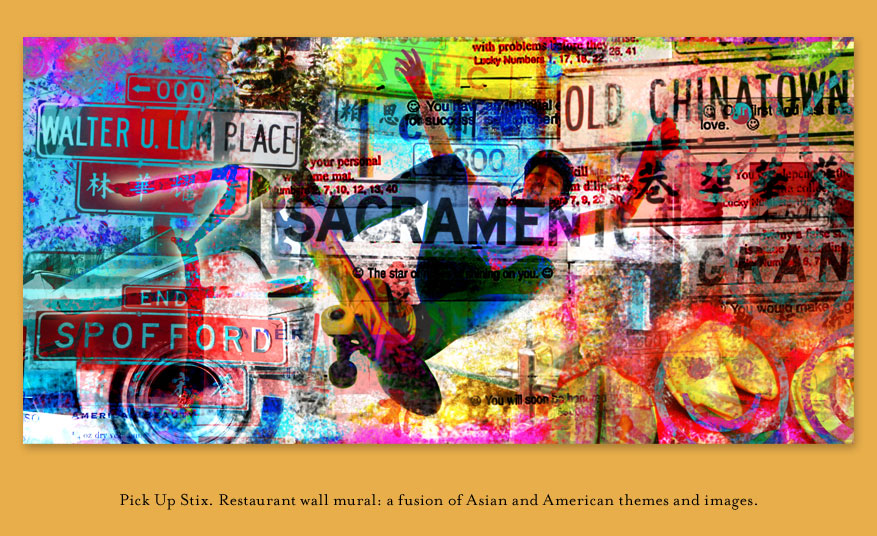 pick up stix wall mural