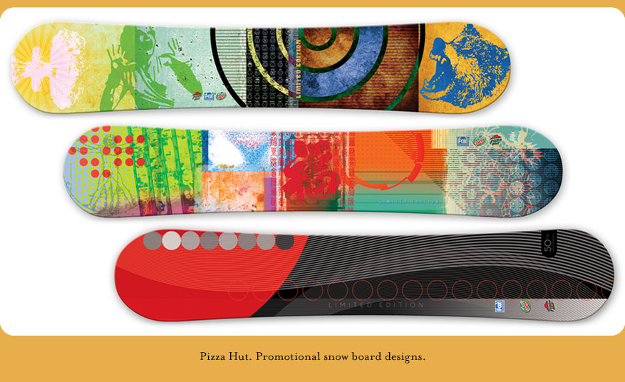 pizza hut promo snowboard design