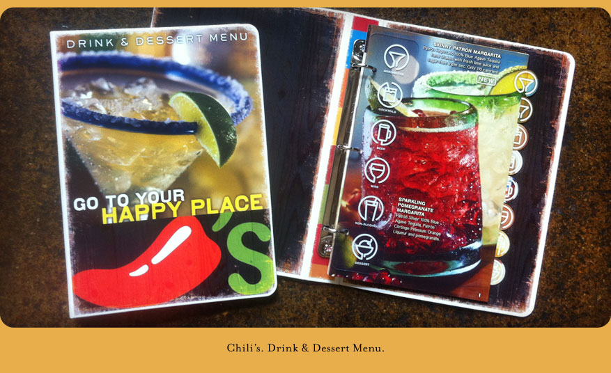 chilis drink and desert menu