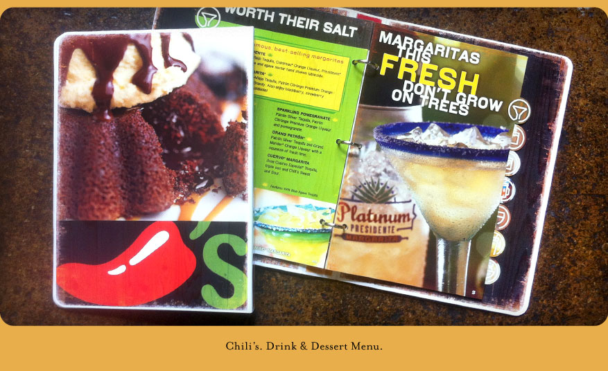 chilis drink and desert menu